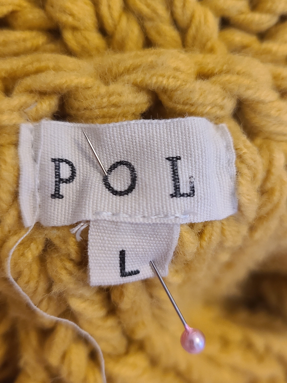 POL Chunky Cable Turtleneck Sweater - Mustard - Picture 3 of 3